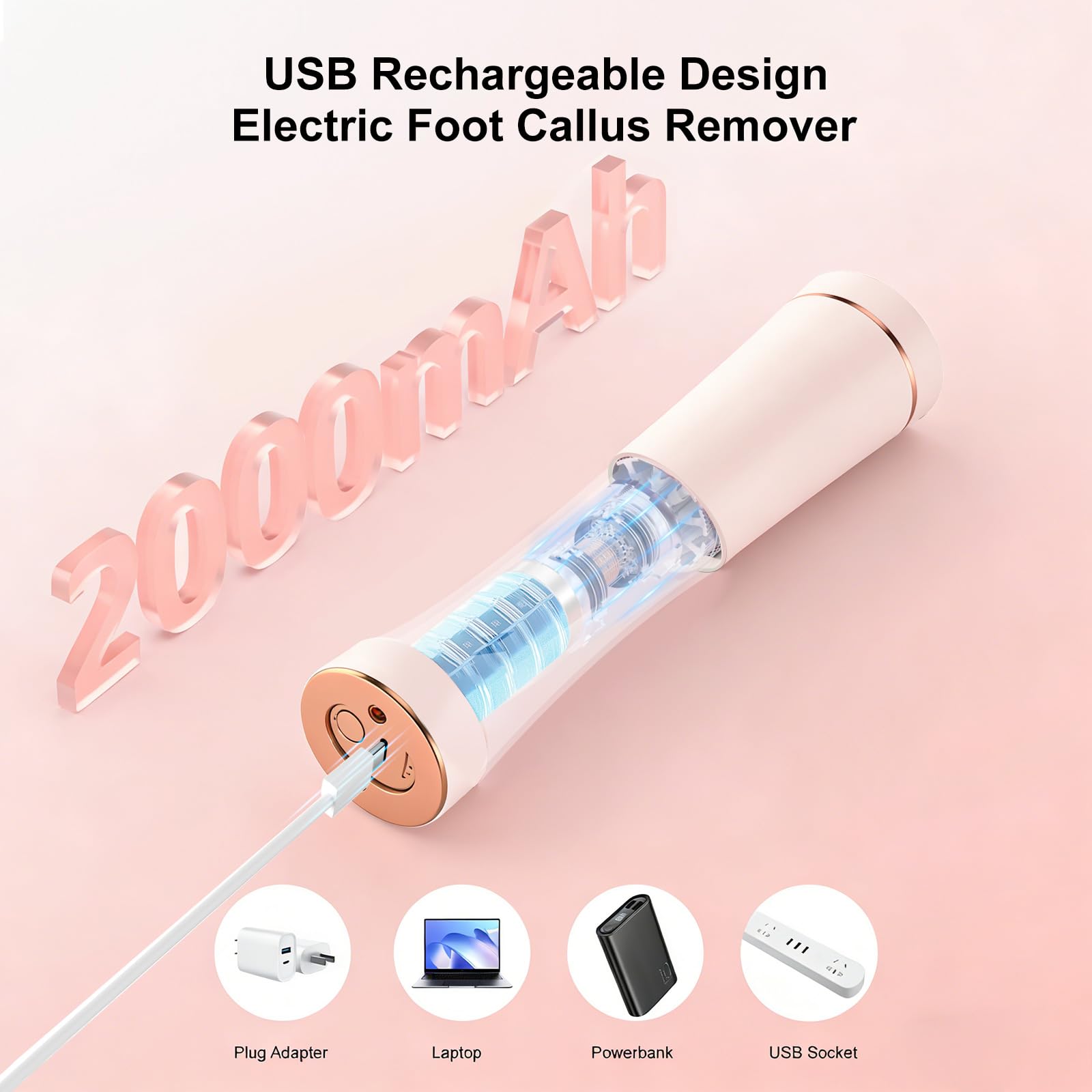Electric Waterproof Foot File Callus Remover
