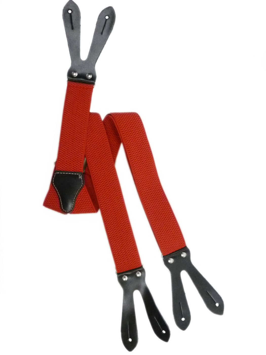 Olata Men's Red Button-Down Formal Y-Shape Unisex Braces/Suspenders - 3.5Cm. (Standard)