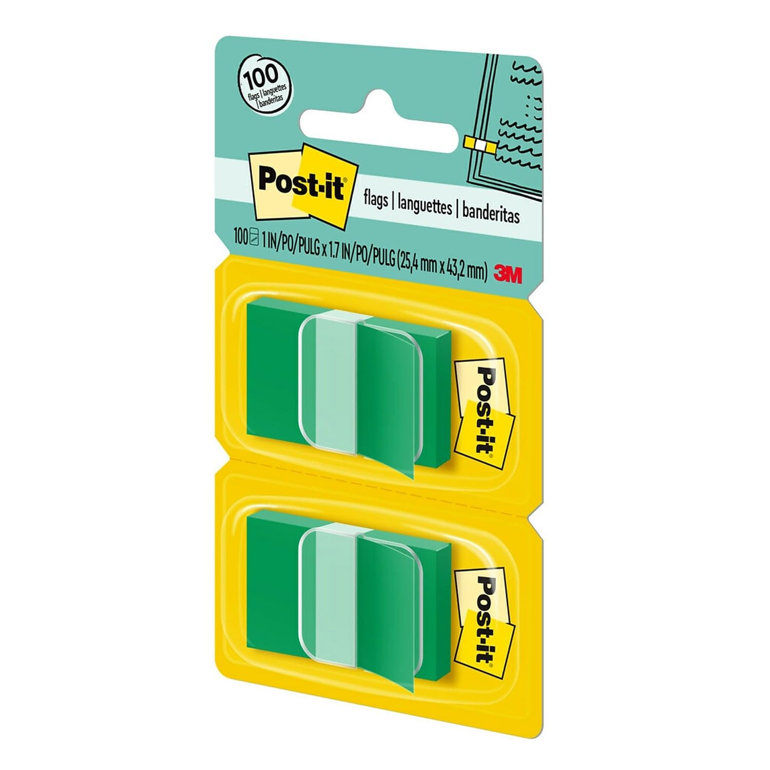 MMM680GN2 Post-it Standard Klebeband Flaggen im Spender