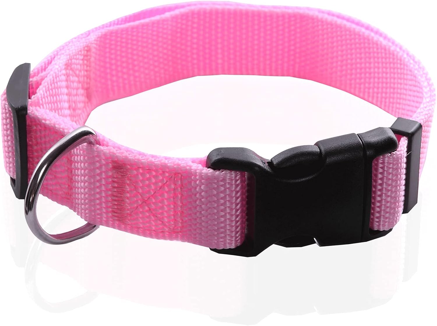 SALO Nylon Dog Collar, Adjustable Dog Collars for Medium Large Dogs, 1 Inch Wide (5/8" x 11-16", Pink)