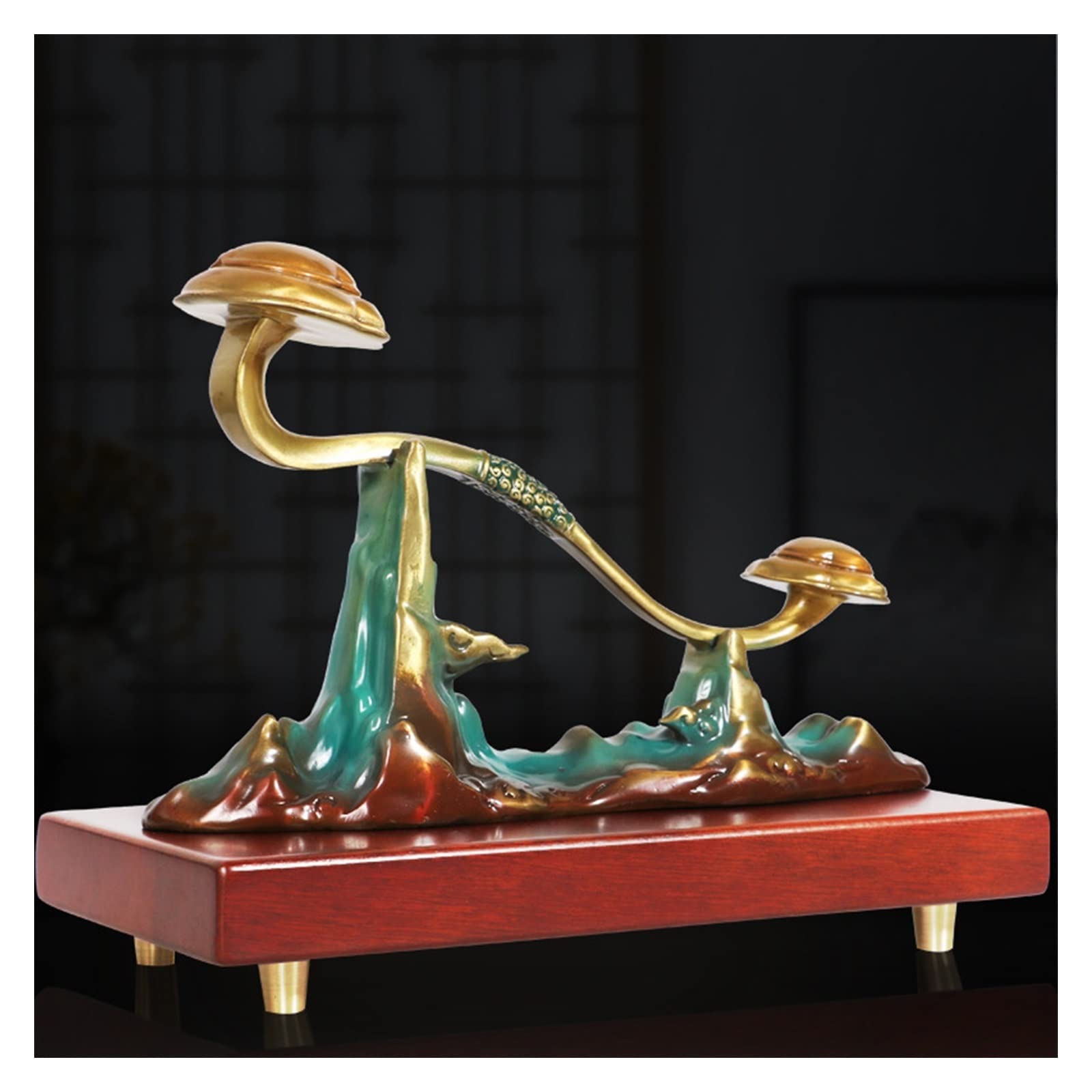 Dekoracje na biurko Czysta miedź rzeki i góry Ruyi ozdoby wejściowe mosiądz salon biuro ozdoby Feng Shui Akcesoria do biurka domowego(36 * 13.5 * 25.5cm)