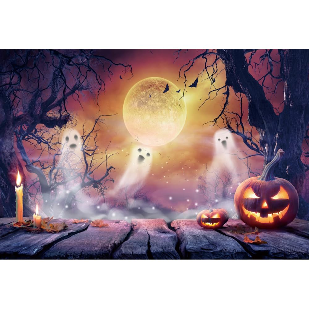 Amazon.co.jp: Qinunipoto 背景布 ハロウィン 幽霊 halloween