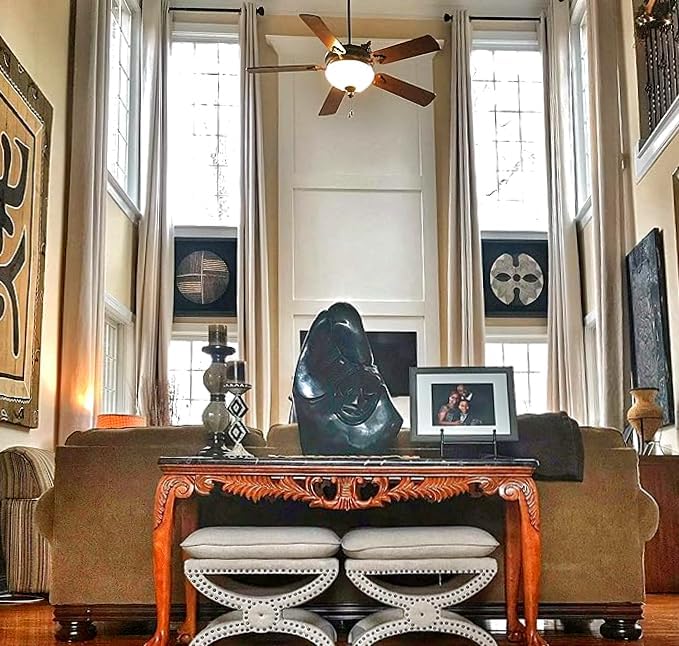 Ikiriska Cortina de lino natural extra larga (1 panel), cortina hecha a medida de 9, 10, 11, 12, 13, 16, 17, 18, 20, 24 pies de largo, 9 pies de