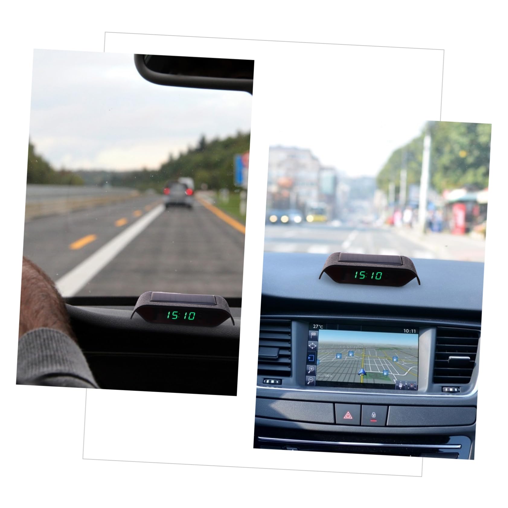 Reloj De Coche Solar De Alta Precisión y Pantalla Digital Temporizador Electrónico Para Vehículos Usb Para Día y Noche