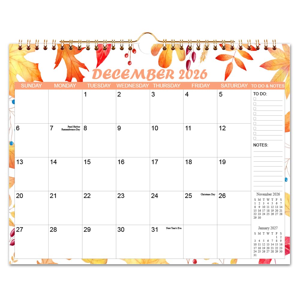 2023-2024 Calendar - Wall Calendar Runs from Nov 23 to Dec 2024, 14 Monthly Calendar with Seasonal Designs for Planning and Organizing for Home or Office, 11.5 x 14.5 In Calender Planner 2024 Monthly