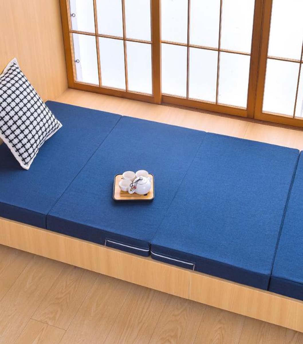 Colchón Plegable portátil con asa de Espuma Suave para Uso Individual o Doble, Ideal para futón, sofá, Cama, Camping y Viajes.