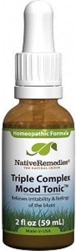 Native Remedies Tónico triple complejo para el estado de ánimo, fórmula homeopática natural que alivia los síntomas de mal humor y sobresensibilidad