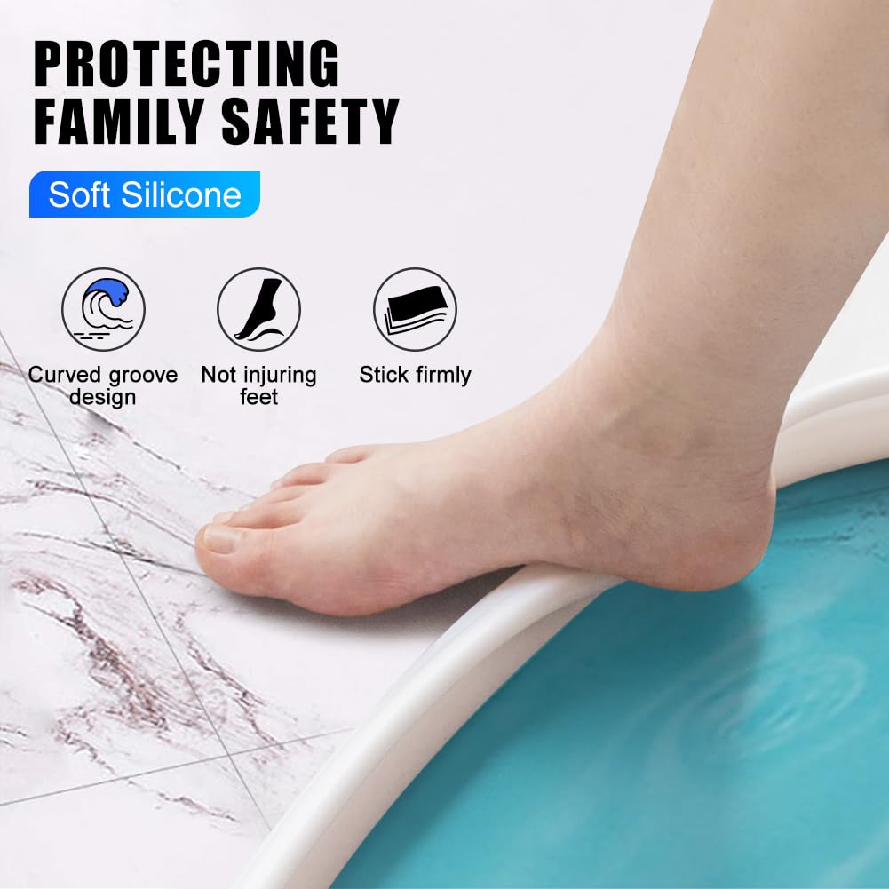 Barriera Doccia Ferma Acqua, 3M Soglia Doccia, Silicone Barriera Acqua Impermeabile Autoadesivo, Pieghevole Bordo Vasca da Bagno Pieghevole Barriera, per Doccia Cucina Bagno (Bianco 2*3CM)