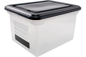 Advantus Clear Base File Tote w/Lid and Label