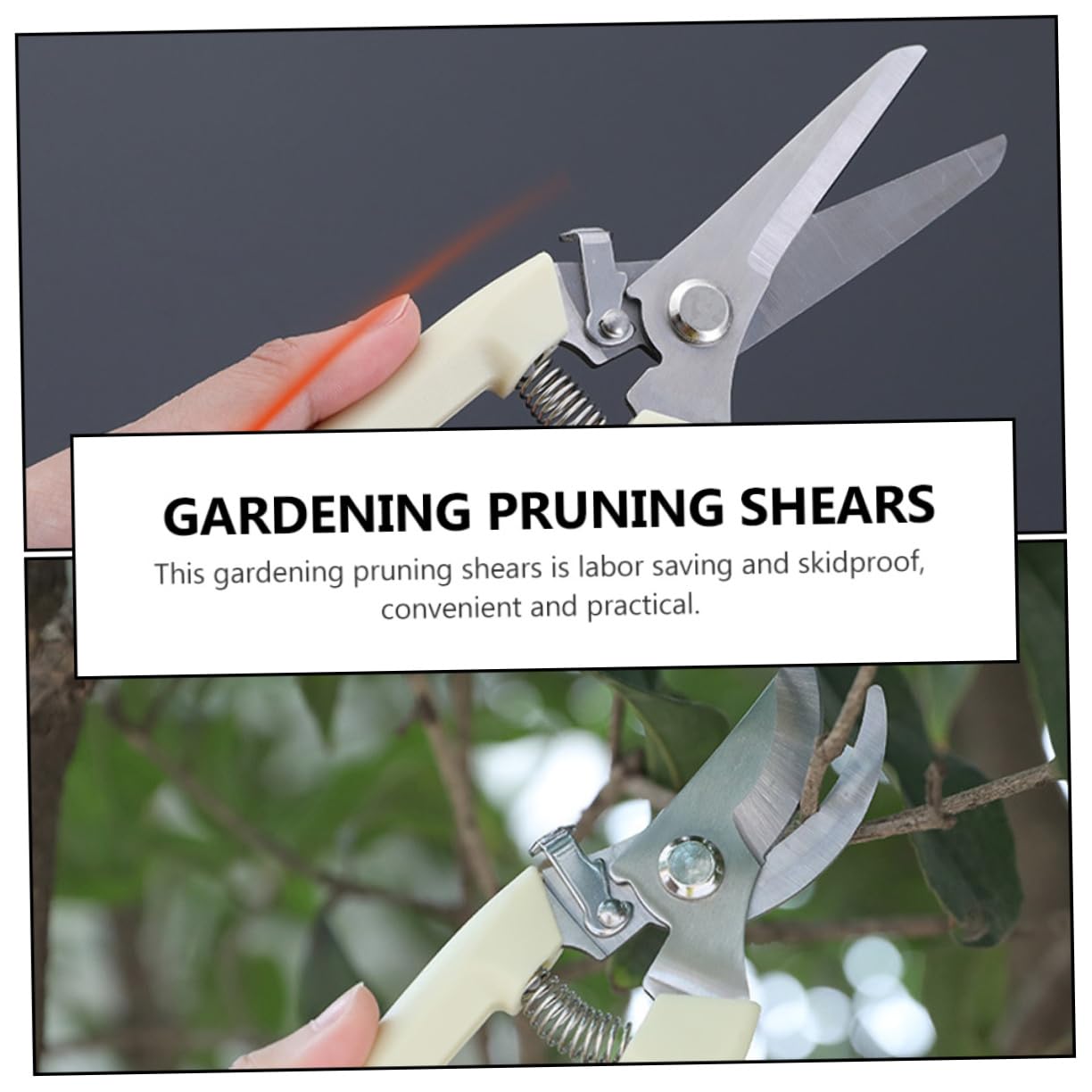 TOYANDONA 2 Sätze Gartenschere Buschschere Handschneider Pflanzenschneider Baumschere Handscheren Für Die Gartenarbeit Branchenschneider Beige Rostfreier Stahl 2 Stück * 2