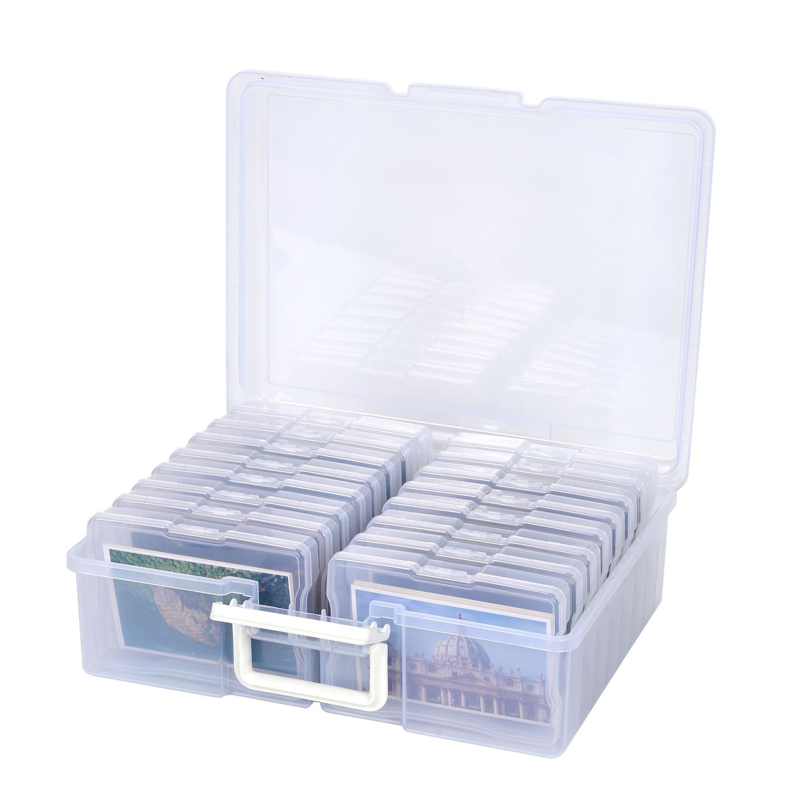 Contenedor de Almacenamiento de Transparente para fotografías, Documentos y artículos de Temporada Patrón de Seguro Fácil Acceso Contenedor de Almacenamiento de fotografías Ligero, y