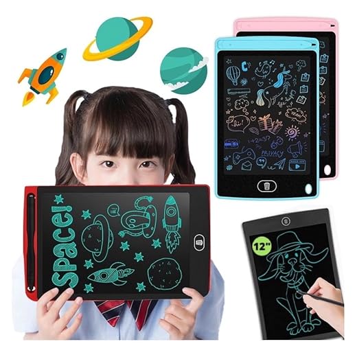 Tablet Lousa Mágical Infantil Digital LCD 12 polegadas Eletrônica Traço RGB Com Caneta para Desenho Brincar Interativo Educativo (Cores Variadas)