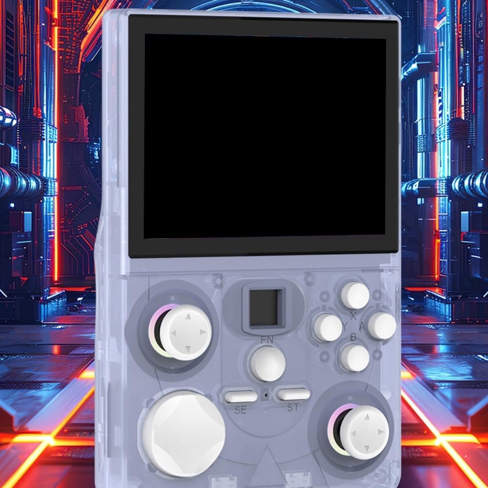 Console di gioco portatile open source con schermo HD da 3,5 pollici, supporto multiplayer WiFi, vibrazione, dispositivo di gioco retrò per viaggi, materiale ABS (nero)
