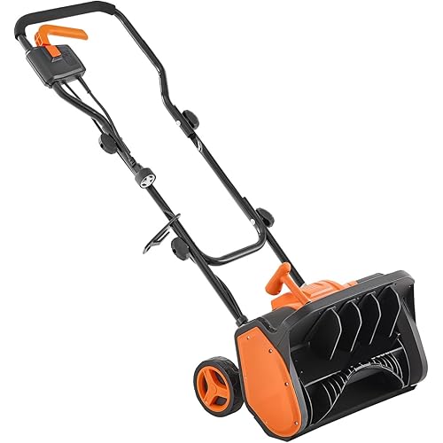 VEVOR Electric Snow Shovel, 12A 17 inch Corded Snow Shovel, 60° Adjustable Chute, 20 ft Throwing Distance, Snowthrower with Dual Safety Switch, Winter Ice Removal Tool for Driveway Sidewalk Patio