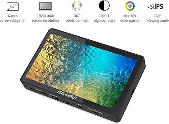 Amazon | Feelworld F6 Plus V2 6インチカメラビデオモニター IPS FHD