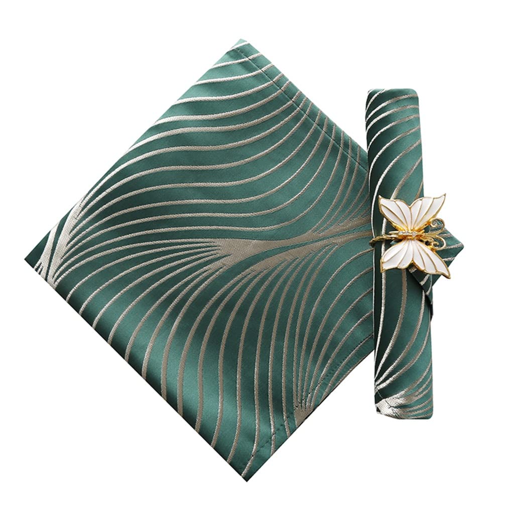 MOBYGKFY Set of 4 Napkins Hotel Folded Flower Cloth Restaurant Table Household Square