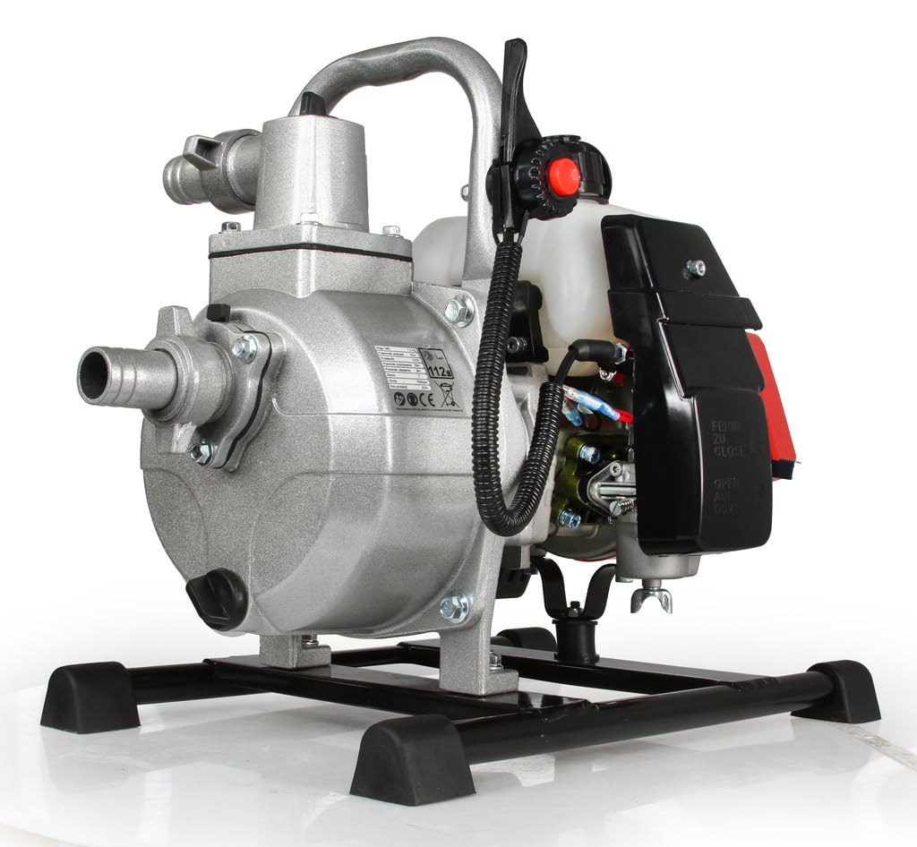 Motopompa a Scoppio 1" | 8.000 Litri/ora | Motore 2 Tempi Monocilindrico | 2 kW | Prevalenza 25 m | Profondità Aspirazione 8 m | 7000 Giri/min