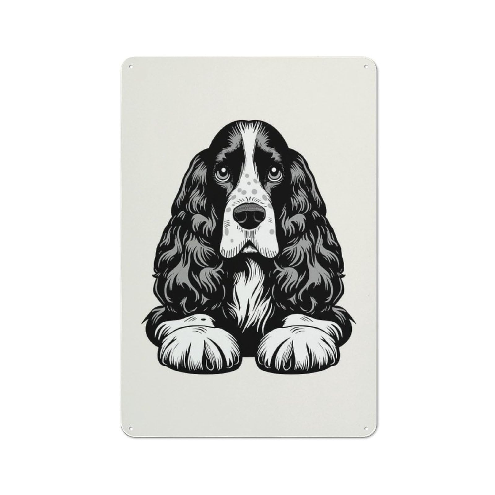 Junmoney Style-13 English Cocker Spaniel(2) Rustic Printed Metal Sign 30X20cm For Garage Or Workshop, For Garage, Workshop And Man Cave Decoration