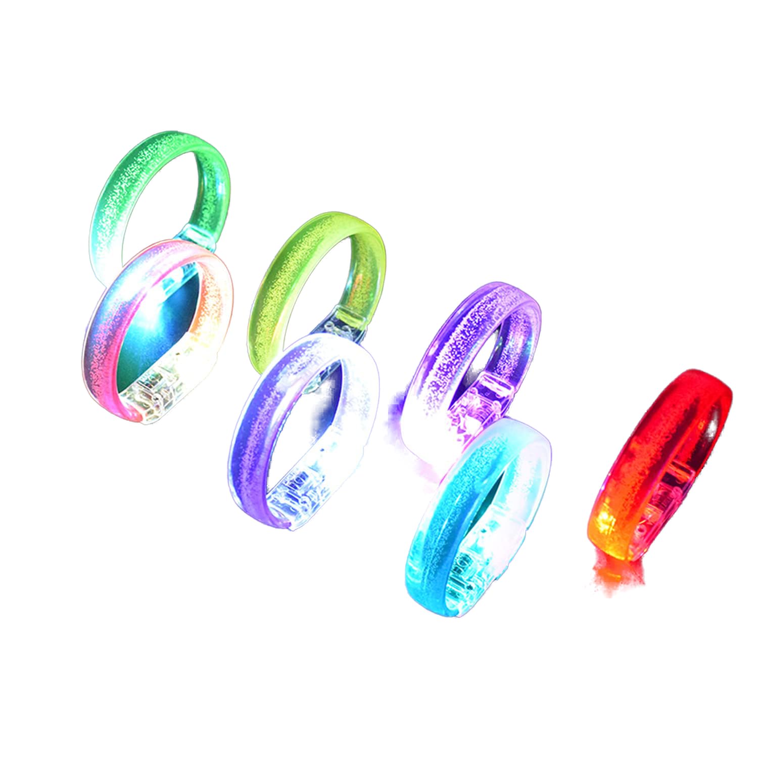 M.best LED Glowstick Armband, 14 Stück und 14 Ersatzbatterien blinkend Armreif blinkleucht Leuchtarmbänder für Kinder Geburtstag Party Disco Halloween Weihnachten