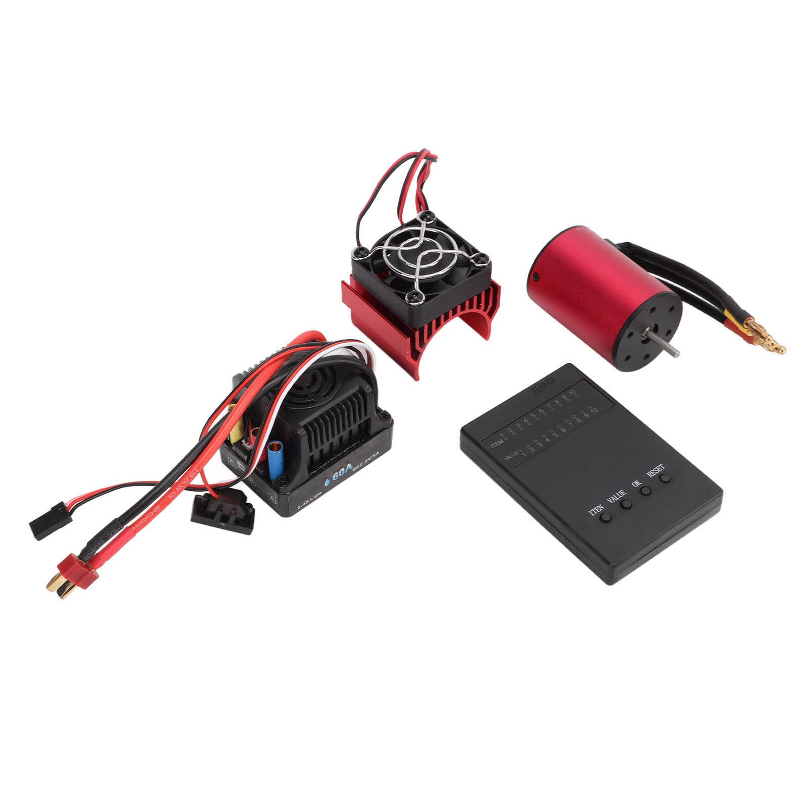 Zestaw Silnika Bezszczotkowego RC 3100KV z Zestawem ESC | Wysokowydajny stop aluminium, wodoodporna konstrukcja, idealny do samochodów RC 1/10