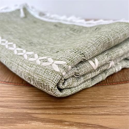 Miniatura 6 de Mantel cuadrado verde de lino de algodón, funda de mesa bohemia pesada de granja, mantel cuadrado lavable para fiestas, cocina, comedor, picnic,