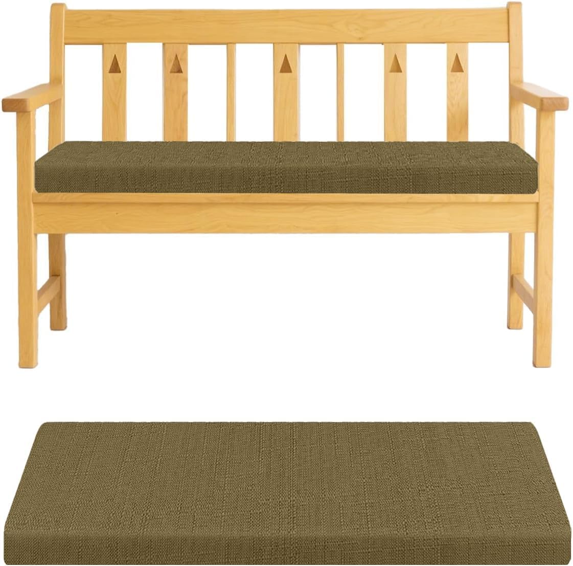 Antypoślizgowa ławka na zewnątrz / wewnątrz - 120/150/100/90 cm x 40/35/30 cm - idealna na patio ogrodowe, długie krzesła, huśtawki i futro na werandę (wielbłądzi, 190 x 50 x 5 cm)