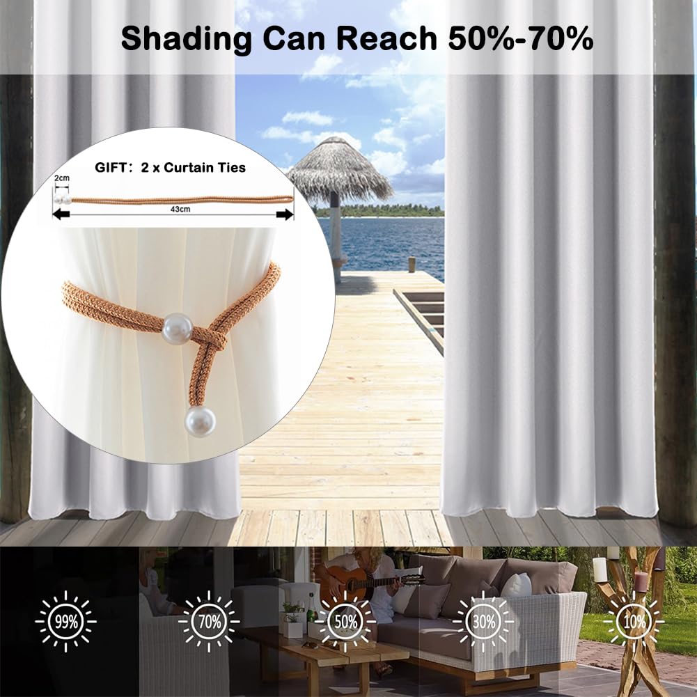 Rideaux D'extérieur Impermeable, 3D Cactus Rideau Terrasse avec Oeillet, Protection Solaire Rideaux pour Pergola, Cabanon Jardin Exterieur, Gazebo (W137x L304cm,Cactus coloré)