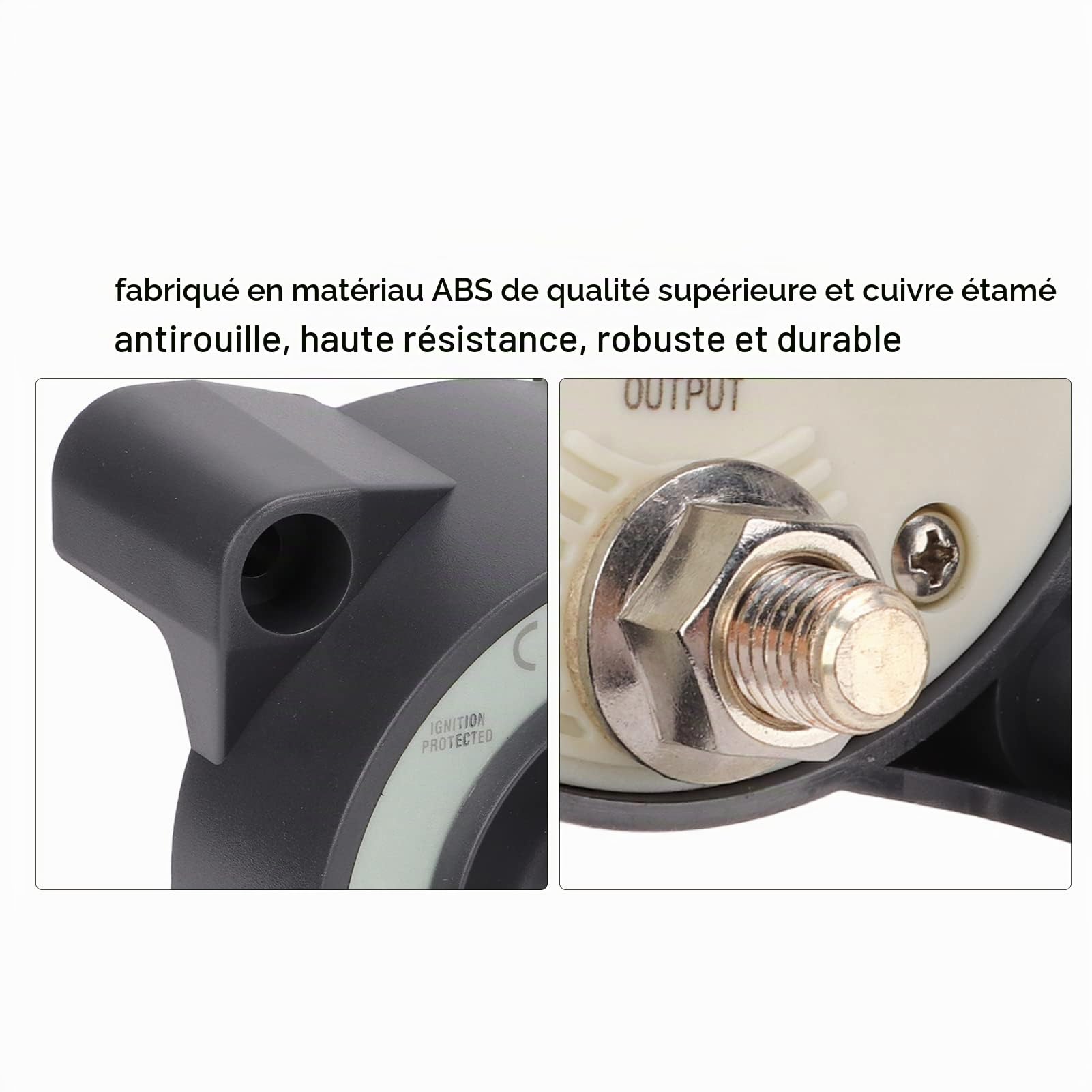 Interrupteur de Déconnexion de Batterie Marine 500A Interrupteur de Déconnexion D'isolateur de Batterie à 4 Positions pour Bateau de Camping-car