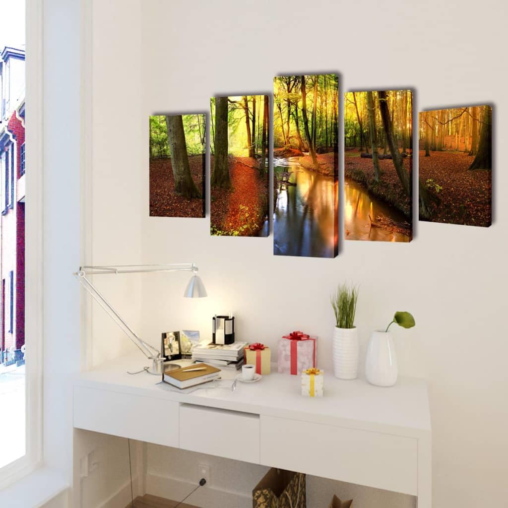 vidaXL Zestaw obrazów Canvas 200 x 100 cm Las