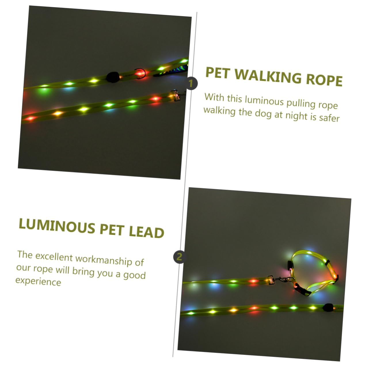 1 Juego Correa para Perros LED Collar y Correa para Paseos y Actividades