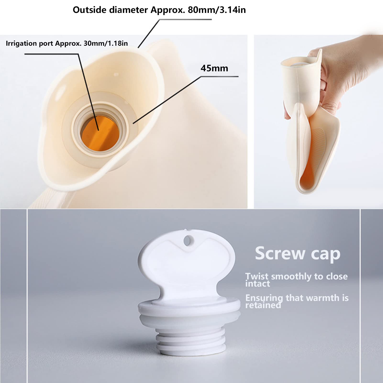 gernie Hot Water Bottle Childrens Hot Water Bottle Dinosaur Bag Water Filling Cartoon Warm Water Bottle Kid Cartoon Purse Child Cartoon Bagging Children Cartoon, Hot Water Bottle for, Gray