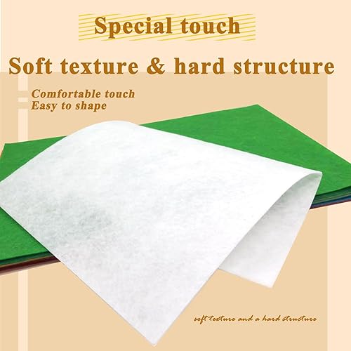 Miniatura 3 de Hojas de tela de fieltro verde esmeralda, 20 piezas de 7 x 11 pulgadas, 0.039 in de grosor de colores surtidos para manualidades de costura de