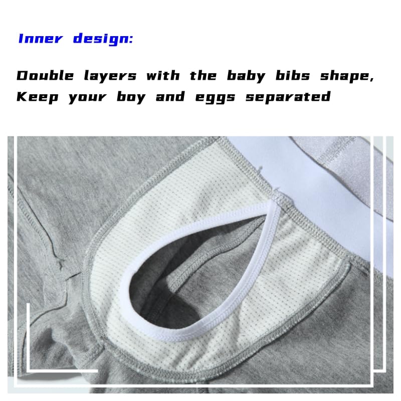 Men's Fly Pouch Underwear Breathable Boxer Briefs Separated Pouch Colorful Trunks4