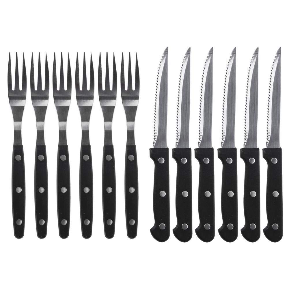 STEAKBESTECK Besteckset 12-teilig für 6 Personen Edelstahl Besteck Tafelbesteck