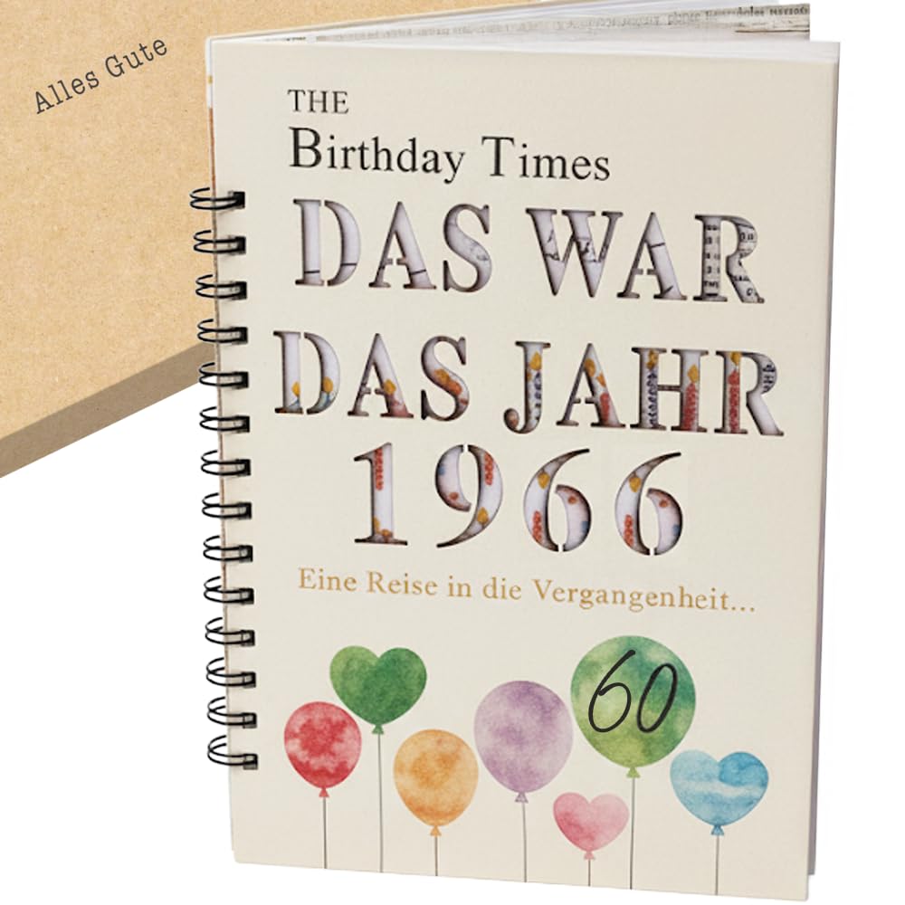 the lazy panda card company Das Jahr, das 1966 war - Karte Buch zum 60. Geburtstag mit Details zum Geburtsjahr Geburtstagskarte (1966)