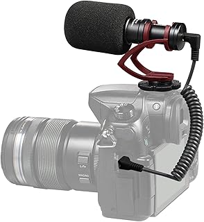 Fydun Camera Microphone Smartphone Mic CVM VM10II Compact Cardioid Directional VideoMicrophone for Camera Mic Video Microphone (Red)