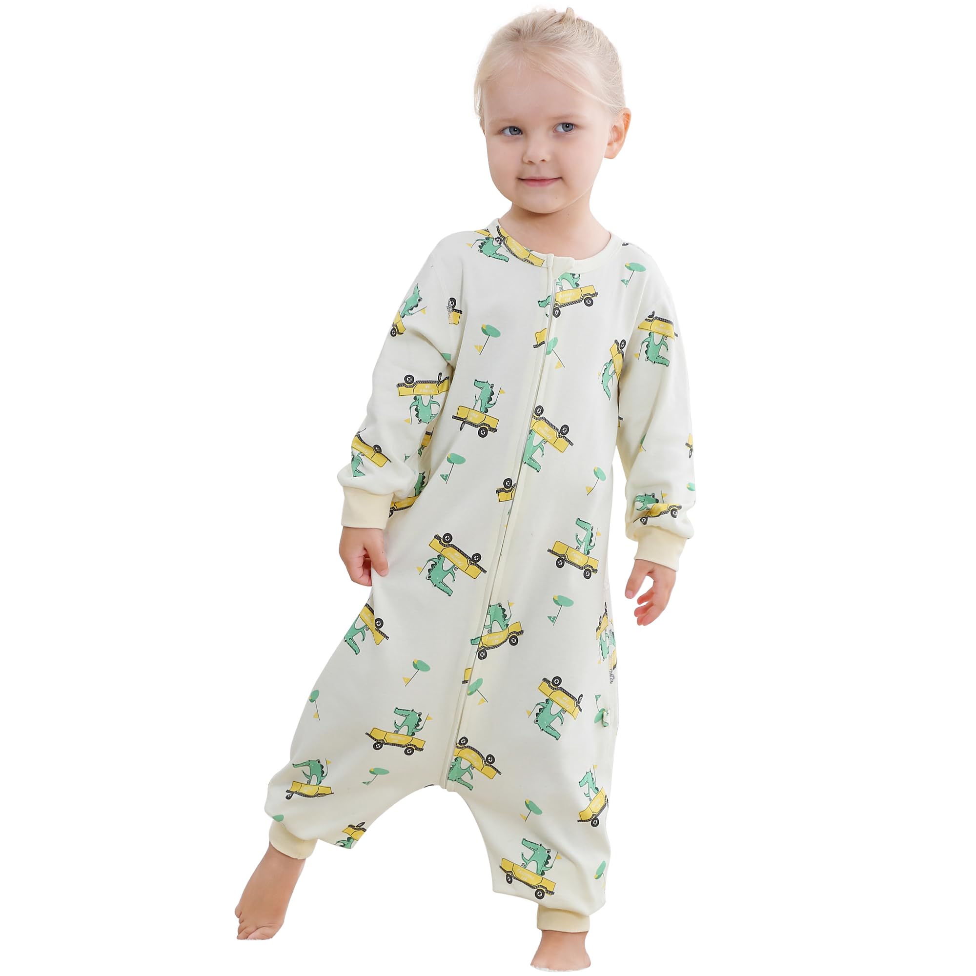MIKAFEN Bambini Sacco Nanna Invernale Con Gambe 2,5 Tog,100% Cotone,Sacco Nanna Con Piedini,75-85 Cm/6-18 Mesi,Alfabeto - 8