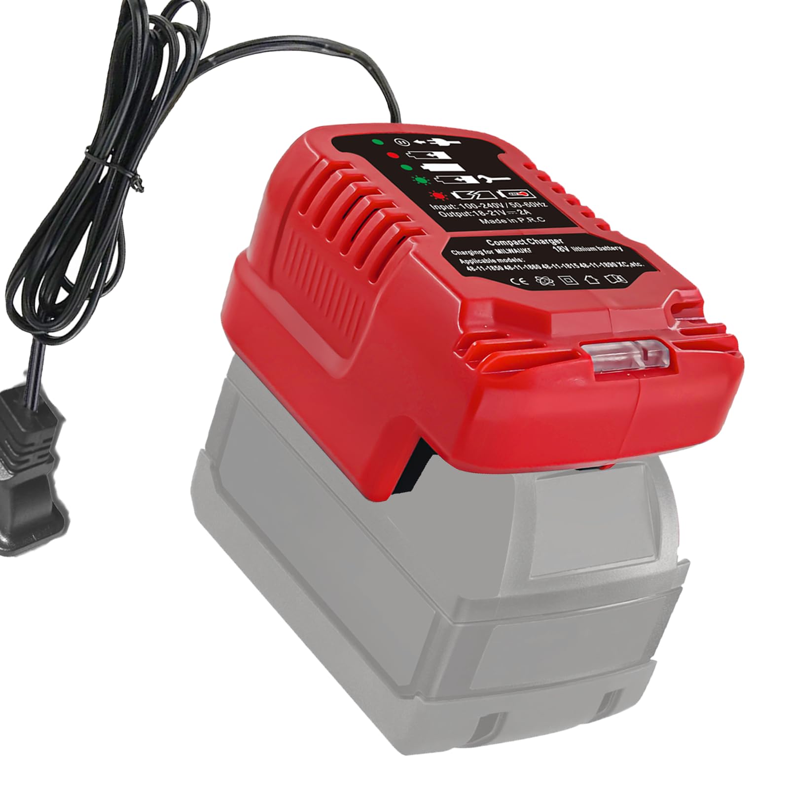 ASUNT Portable Charger for Milwaukee M-18 18V 48-59-1812 48-11-2420 48-11-1815 48-11-1840 48-11-1841 48-11-1850 Lithium Ion Battery(ONLY Charge for