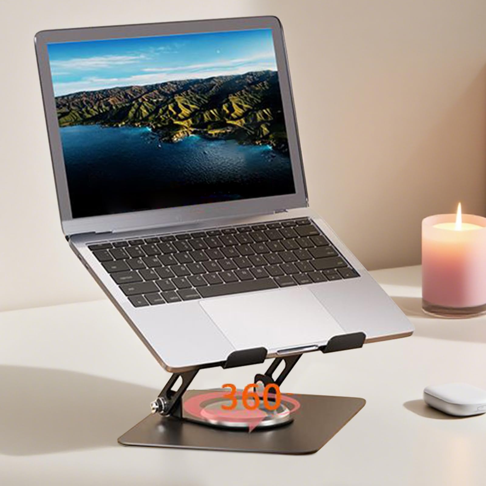 Supporto Regolabile Laptop Portatile Regolabile a Rotazione 360° Ergonomico | Supporto raffreddante notebook per Ufficio Domestico, Studio in Casa, Camera da , Soggiorno, Computer, Laptop