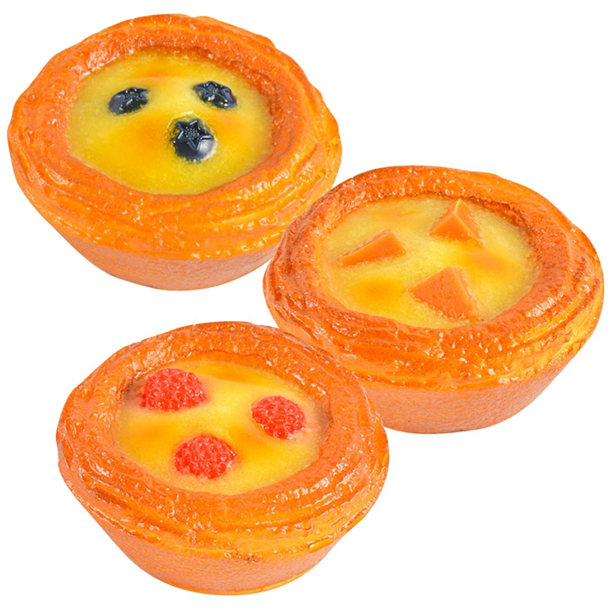 UPKOCH Realistic Tart Models 3pcs Simulation Dessert Decor for Party and Kitchen