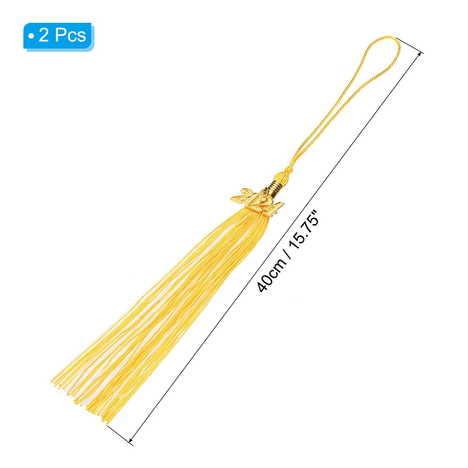 PATIKIL 2 Pcs Graduation Tassel with 2024 Gold Charm - Image 2
