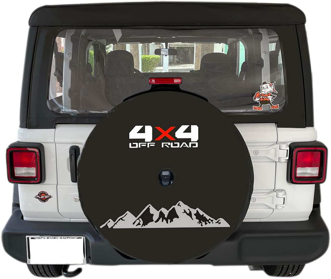 Spare Tire Cover with Backup Camera Hole for Ford Bronco and Jeep Wrangler JL, Sport Sahara Rubicon 2018-2026, L-XL-XXL Sizes (XL: Wheel Diameter 32-33 inch, 245/75R17, 255/70R18, 255/75R17)