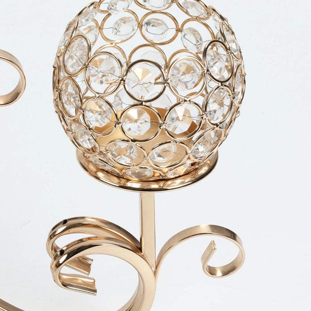 Portavelas de cristal de 3 brazos, candelabro para decoración de mesa de fiesta, dorado, 320 x 90 x 240 mm