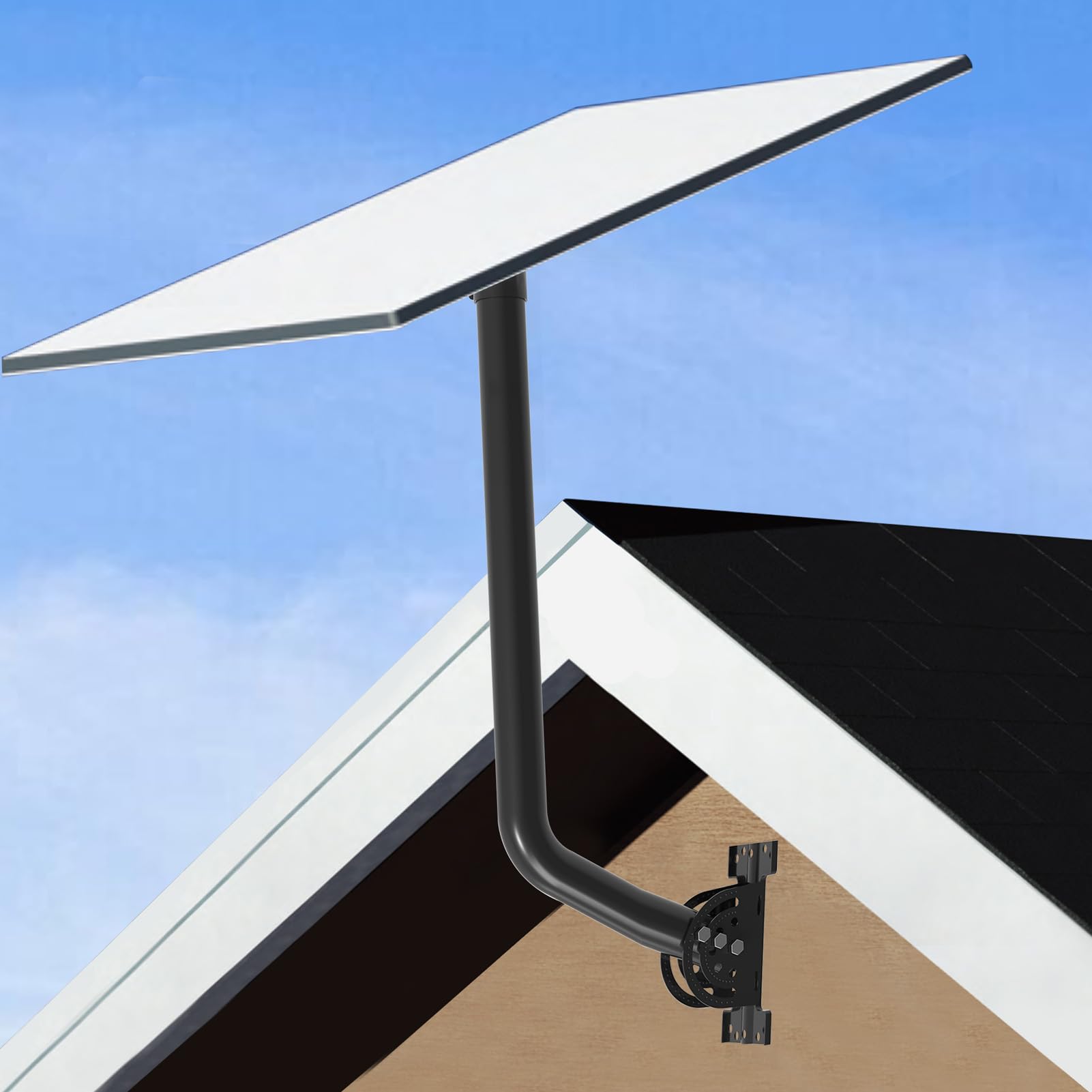 Adaptador de antena para mástil de antena de 360° y soporte de pared para techo en forma de J de 160 ° para el hogar y la escuela