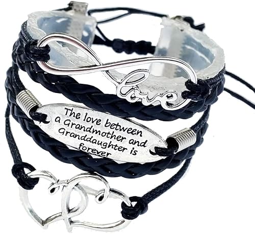 Miniatura 5 de The Love Between the Grandmother and nidaughter is Forever Bracelet Nana nieta juego juego de regreso a clases regalo de cumpleaños de Navidad Cuero