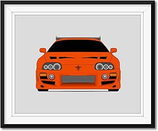 Toyota Supra MK4 (A80) (1993-1998) from the Fast and the Furious Inspired Poster Print Wall Art Decor Handmade Brian O'Connor (Paul Walker) Fast and Furious Art (Unframed)