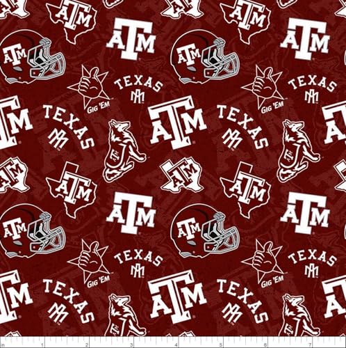 ncaa texas aampm aggies 1178 tone on tone maroonwhite fabric by the yard