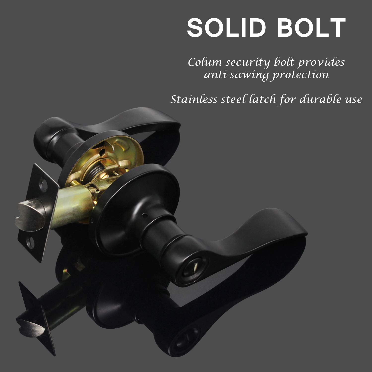 Cerradura De Manija Para Baño Negro Mate Lion Tools