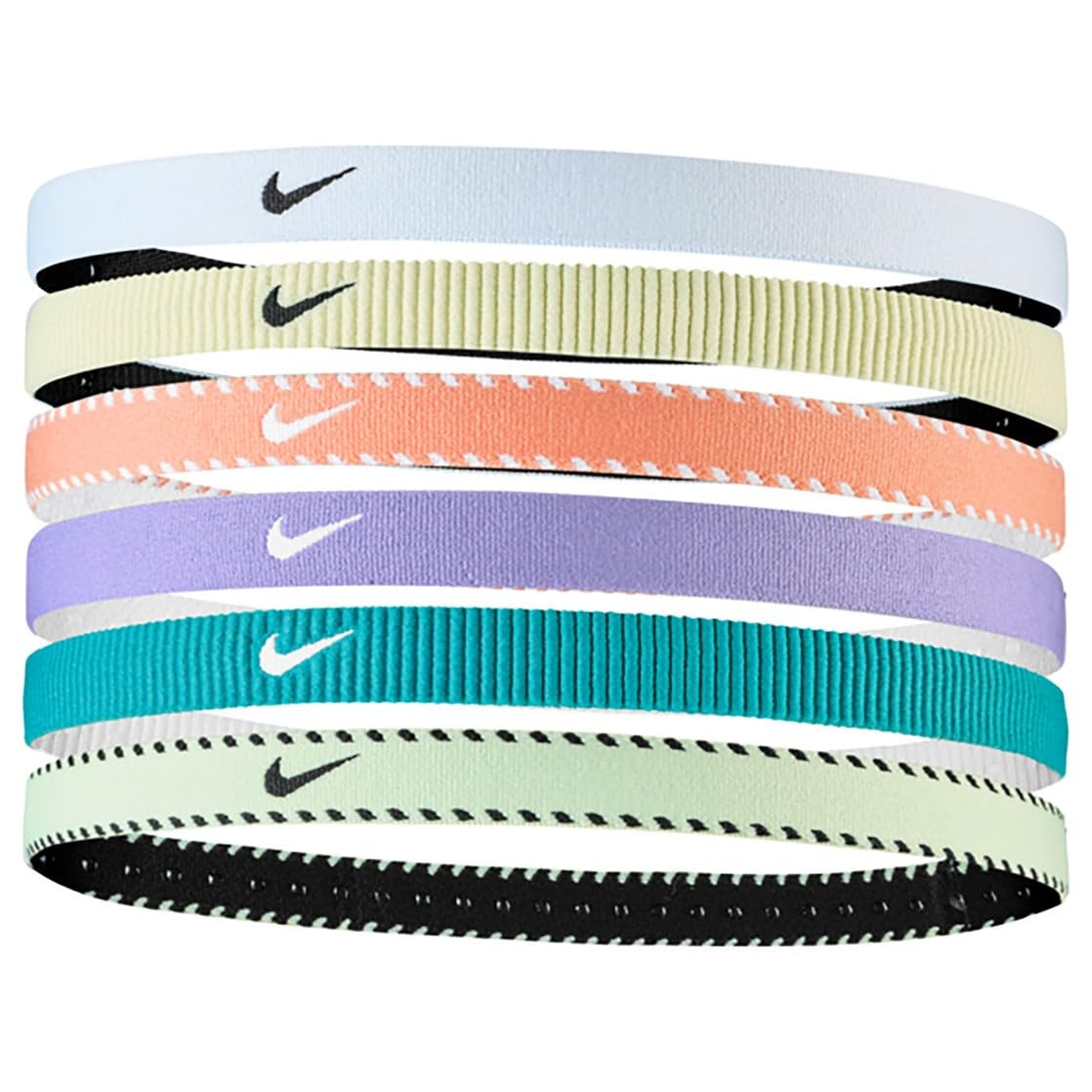 Nike Flex Classic 6PK Fascia per capelli da donna Lilac Ice/Dusty Cactus/White One Size