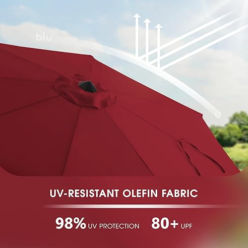 Miniatura 2 de BLUU Sombrilla de playa, Rojo Borgoña, Moderno
